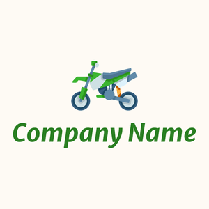 Green Motocross logo on a Floral White background - Automobiles & Vehículos