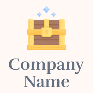 Treasure chest logo on a Seashell background - Abstrakt