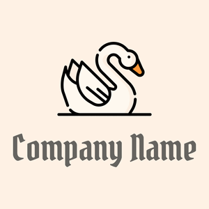 Swan logo on a Seashell background - Animais e Pets