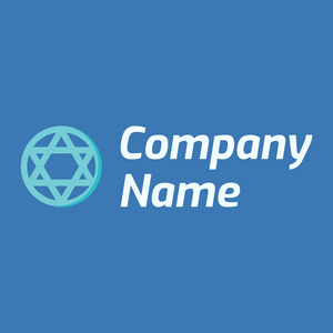 Hexagram logo on a Curious Blue background - Abstrait