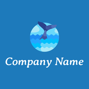 Whale logo on a Denim background - Abstracto