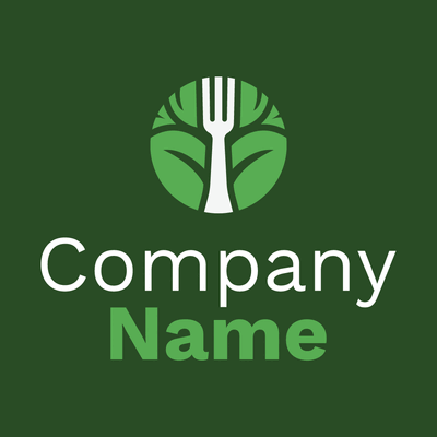 Healthy food logo with white fork - Empresa & Consultantes