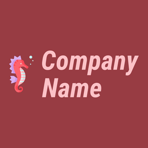 Seahorse logo on a Mexican Red background - Animais e Pets