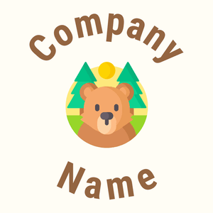 Bear logo on a Floral White background - Tiere & Haustiere