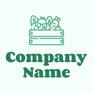 Vegetables logo on a Mint Cream background - Agriculture