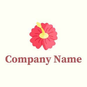 Hibiscus logo on a Ivory background - Florale