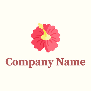 Hibiscus logo on a Ivory background - Blumen