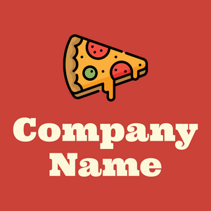 Flat Pizza logo on a Mahogany background - Comida & Bebida