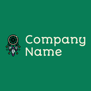 Dreamcatcher logo on a Pine Green background - Abstrakt