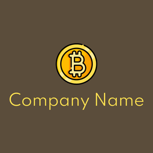 Bitcoin logo on a Brown Derby background - Technologie