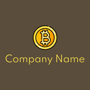 Bitcoin logo on a Brown Derby background - Techno