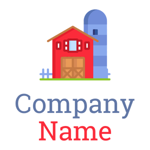 Red Orange Barn on a White background - Landwirtschaft