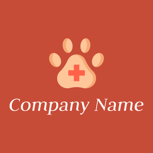 Veterinary logo on a Grenadier background - Animais e Pets