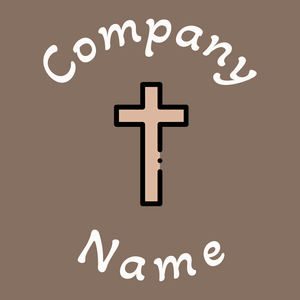 Cross logo on a Donkey Brown background - Religious