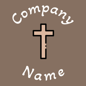 Cross logo on a Donkey Brown background - Religiosidade