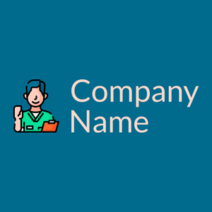 Medical assistant logo on a Teal background - Hospital & Farmácia