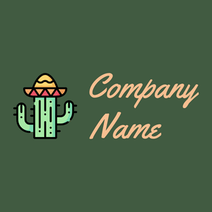 Cactus logo on a Grey-Asparagus background - Abstracto