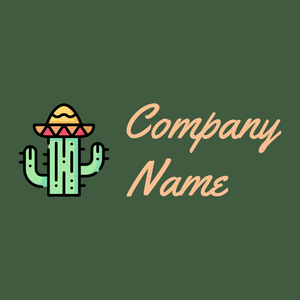 Cactus logo on a Grey-Asparagus background - Abstrato