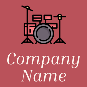 Drum set logo on a Blush background - Entretenimento & Artes