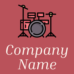 Drum set logo on a Blush background - Arte & Intrattenimento