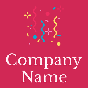 Confetti logo on a Cerise background - Abstrait