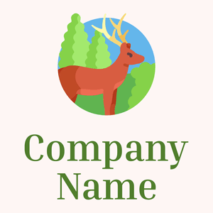 Deer logo on a Snow background - Animales & Animales de compañía
