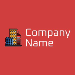 Building logo on a Persian Red background - Construction & Outils