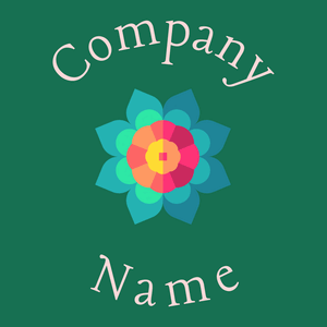 Mandala logo on a Dark Spring Green background - Blumen