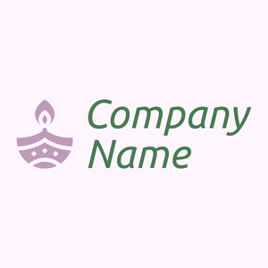 Oil lamp logo on a Lavender Blush background - Abstrait