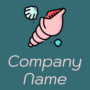 Seashell logo on a Blumine background - Abstracto