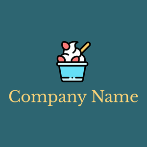 Frozen yogurt logo on a Blumine background - Essen & Trinken