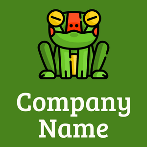 Frog logo on a Olive Drab background - Animali & Cuccioli