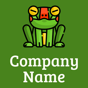 Frog logo on a Olive Drab background - Dieren/huisdieren