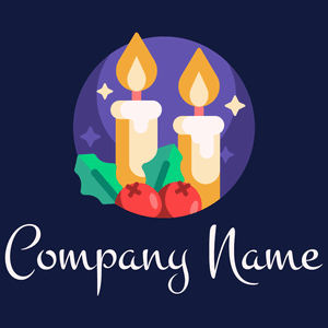 Christmas candles logo - Floral