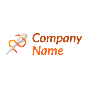 Orange Needle logo on a White background - Moda & Belleza