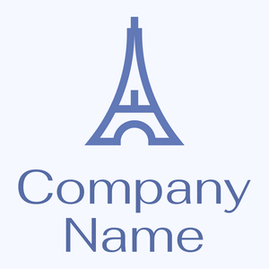 Purple Eiffel tower logo on a Alice Blue background - Architectuur