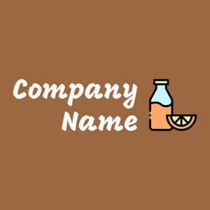 Juice bottle logo on a Sepia background - Alimentos & Bebidas