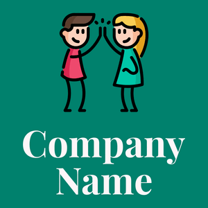 High five logo on a Pine Green background - Abstrait