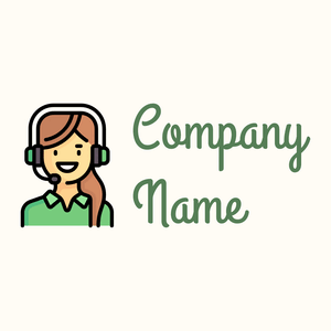 Call center agent logo on a Floral White background - Negócios & Consultoria