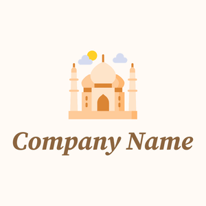 Taj mahal logo on a Seashell background - Viaggi & Alberghi