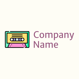 Cassette logo on a Floral White background - Abstrait