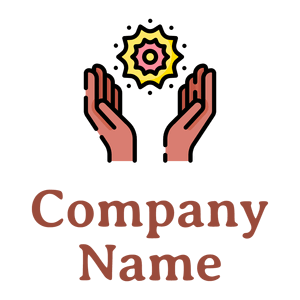 Hands Outlined Reiki logo on a White background - Abstract