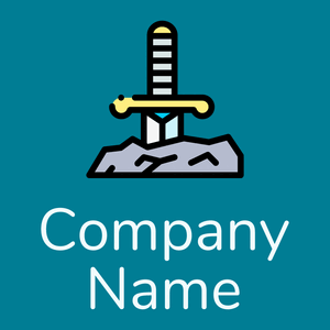 Sword logo on a Eastern Blue background
