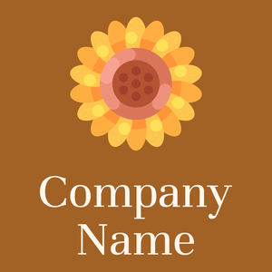 Sunflower logo on a Rich Gold background - Floral