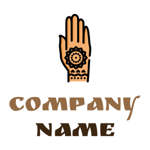 Henna painted hand logo on a White background - Religión