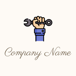 Wrench logo on a Seashell background - Negócios & Consultoria