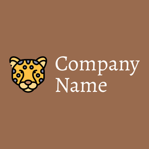 Leopard logo on a Dark Tan background - Dieren/huisdieren