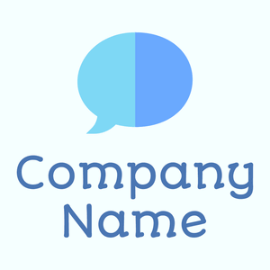 Speech bubble logo on a Azure background - Comunicaciones