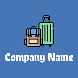 Travel luggage logo on a Steel Blue background - Auto & Voertuig
