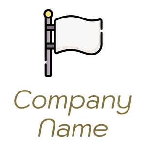 White flag logo on a White background - Abstracto
